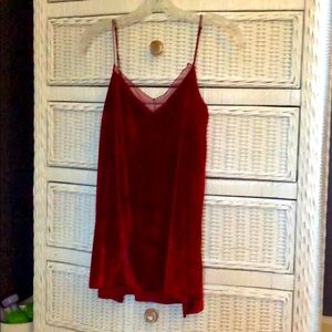 Free People Red Velvet Cami